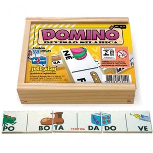 Brinquedo Educativo Dominó Divisão Silábica 28 Pçs Jottplay
