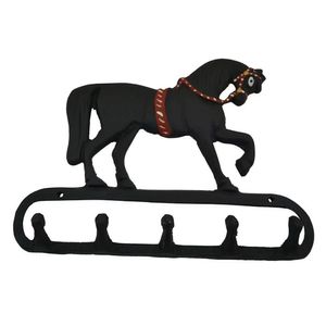 Suporte para Chaves e Toalha em Alumínio Fundido Cavalo