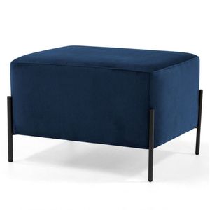 Puff Decorativo 60cm Base Aço Status Azul Marinho