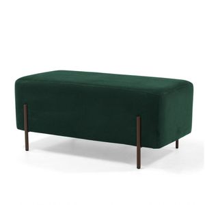 Puff Decorativo 90cm Base Aço Status Veludo Verde Musgo