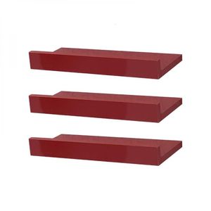 Kit 3 Prateleiras Porta Quadros 30 x 10cm Vermelha