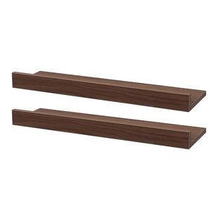 Kit 2 Prateleiras Porta Quadros 30 x 15cm Nogal Suporte Invisível