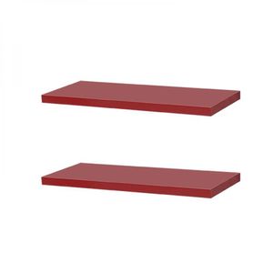 Kit 2 Prateleiras 30 x 15cm Vermelha Suporte Invisível