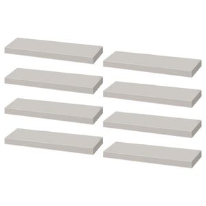 Kit 8 Prateleiras 40 x 10cm Branca Suporte Invisível