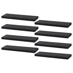 Kit 8 Prateleiras 40 x 10cm Preta Suporte Invisível