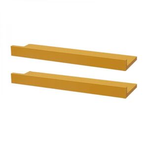 Kit 2 Prateleiras Porta Quadros 40 x 15cm Amarela