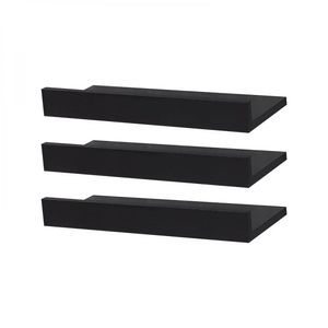 Kit 2 Prateleiras Porta Quadros 40 x 15cm Preta Suporte Invisível