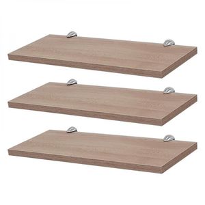 Kit 3 Prateleiras 30 X 15cm Carvalho Com Suporte Tucano