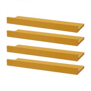 Kit 4 Prateleiras Porta Quadros 40 X 10cm Amarela Suporte