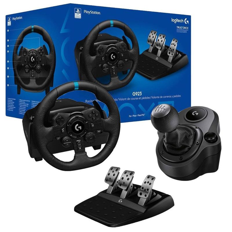 Volante Logitech G923 Com Pedal + Câmbio Driving Force Shifter Para Ps5 Ps4  Ps3 E Pc - WebContinental