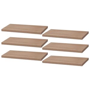 Kit 6 Prateleiras 50 X 10cm Carvalho Suporte Invisível