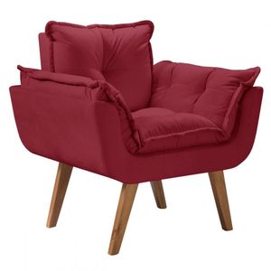 Poltrona Opalla Bordo 01 Lugar Base Palito Imbuia