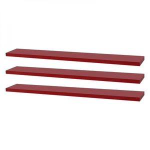 Kit 3 Prateleiras 50 X 20cm Vermelha Suporte Invisível