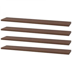 Kit 4 Prateleiras 50 X 20cm Nogal Suporte Invisível