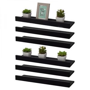 Kit 6 Prateleiras Porta Quadros 60 X 15cm Suporte Invisível
