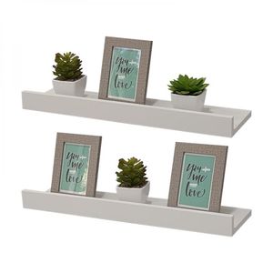 Kit 2 Prateleiras Porta Quadros 70 X 15cm Suporte Invisível