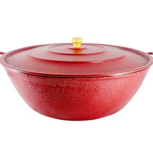 Tacho Restaurante Alça de Alumínio Craqueado Vermelho 60cm