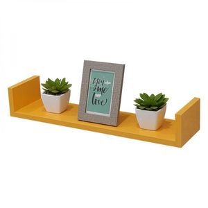 Prateleira U 80 X 15cm Amarela Suporte Invisível
