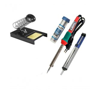 Kit Solda Ferro Suporte Sugador Solda Em Fio Tubete 220v 30w