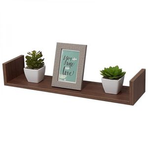 Prateleira em U 90X20cm Nogal com Suporte Invisível