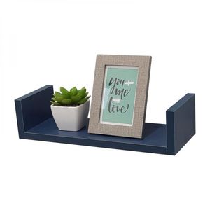 Prateleira em U 80X25cm Azul com Suporte Invisível