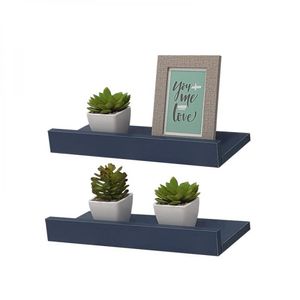 Kit 2 Prateleiras Porta Quadros 80 X 15cm Azul Suporte