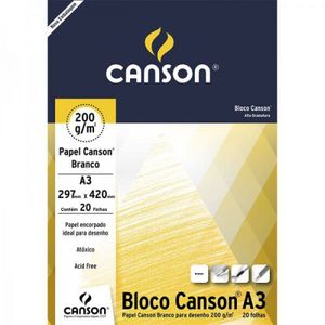 Bloco Desenho A3 200g 20 Folhas Branco 66667044