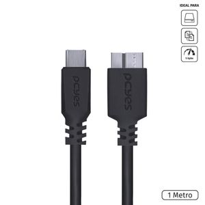 Cabo Usb Tipo C Para Micro Usb B 3.0 1 Metro Preto P3ucmbp-1