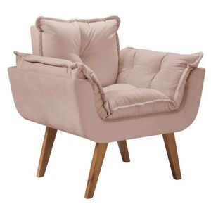 Poltrona Orion 1 Lugar Base Palito Tecido Cappuccino