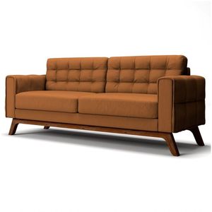 Sofá 210cm 3 Lugares Sandero Veludo Telha