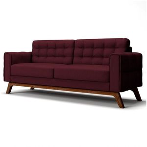 Sofá 260cm 4 Lugares Sandero Veludo Marsala