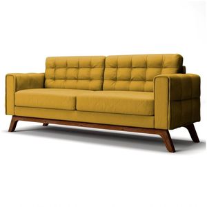 Sofá 280cm 4 Lugares Sandero Veludo Amarelo