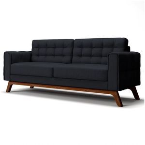 Sofá 280cm 4 Lugares Sandero Veludo Preto
