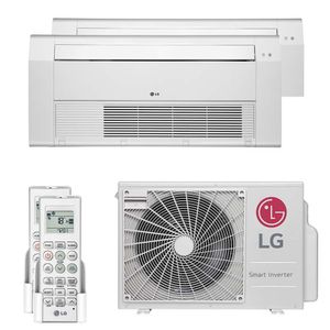 Ar Condicionado Split Cassete Bi Split Inverter 1 Via LG 18000 BTUs (1x9000+1x12000) Quente e Frio 220V