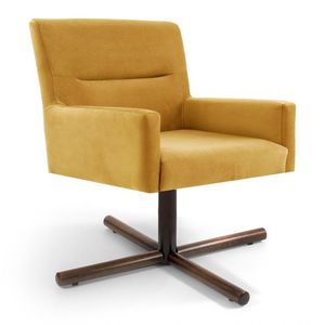 Poltrona Xis Madeira Angel B-279 Veludo Amarelo
