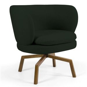 Poltrona Melissa Ka Castanho B303 Veludo Verde Musgo