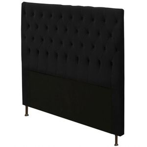 Cabeceira Cristal Box Casal Queen 160cm Suede Preto