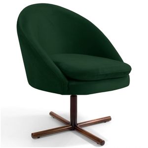 Poltrona Xis Madeira Rafa B-303 Veludo Verde Musgo