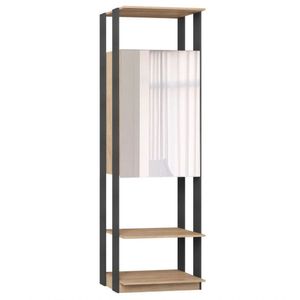 Guarda Roupa Closet 2 Portas com Espelho Carvalho e espresso