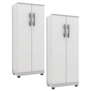 Kit 2 Armários Organizador Multiuso Rosana 2 Portas Branco