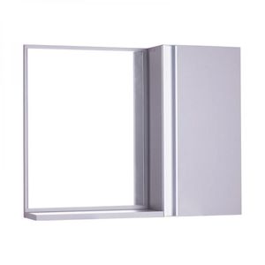 Espelho para Banheiro com Armário Cinza Claro Barra Vertical