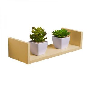 Prateleira U 50 X 10cm Bege Claro Suporte Invisível