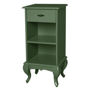Mesa de Cabeceira Estreita Antique 1 Gaveta e 2 Nichos Laca