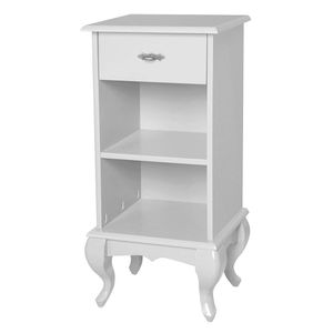 Mesa de Cabeceira Estreita Antique 1 Gaveta e 2 Nichos Laca