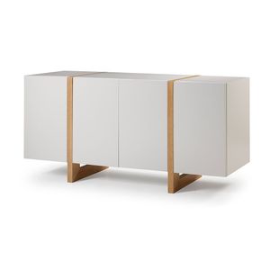 Buffet Barone 4 Portas 1 Gaveta Interna 200cm Laca Avelã