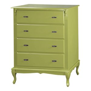 Cômoda Luiz Xv 4 Gavetas 1030 Laca Verde Chá