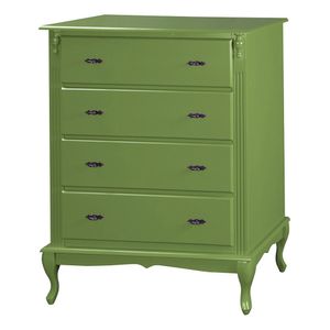 Cômoda Luiz Xv 4 Gavetas 1030 Laca Verde Musgo