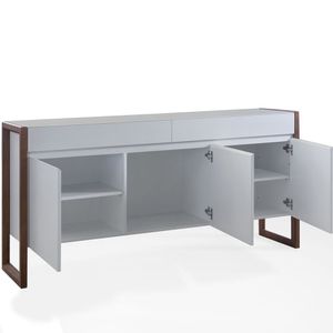 Buffet Quadro 3 Portas 2 Gavetas Largura 180cm Laca Tabaco