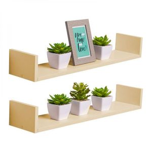 Kit 2 Prateleiras U 70 X 20cm Bege Claro Suporte Invisível
