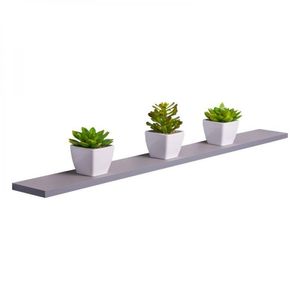 Prateleira 100 X 15cm Cinza Claro Suporte Invisível